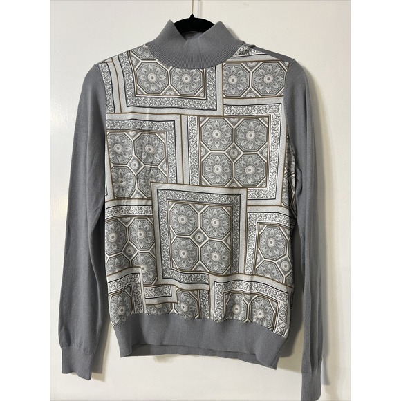 Ann Taylor Sweaters - Ann Taylor Sweater Shirt Small‎ Womens Gray Geometric Flowered